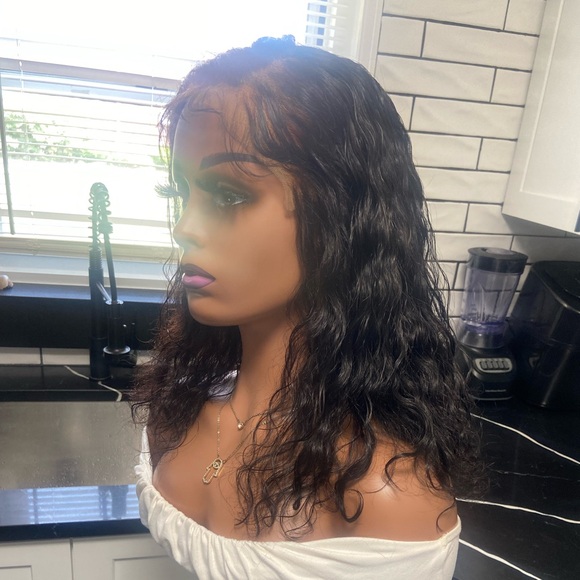 Human hair lace front wig - 16” in length: Mongolian deep curly - Picture 8 of 8